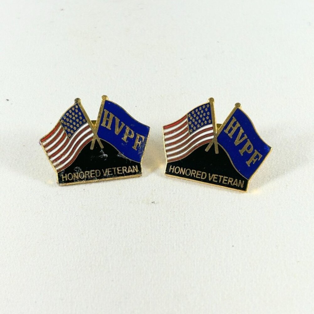 PINS TWO, USA, HVPF (HONORED VETERAN PARTNERSHIP FLORIDA) VETERAN PINS